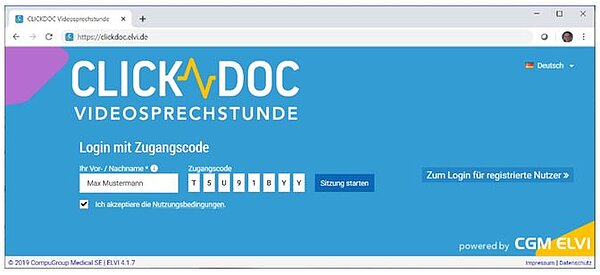 Bild Login Clickdoc für Gäste